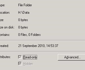 Hidden folder – Greyed out attribute